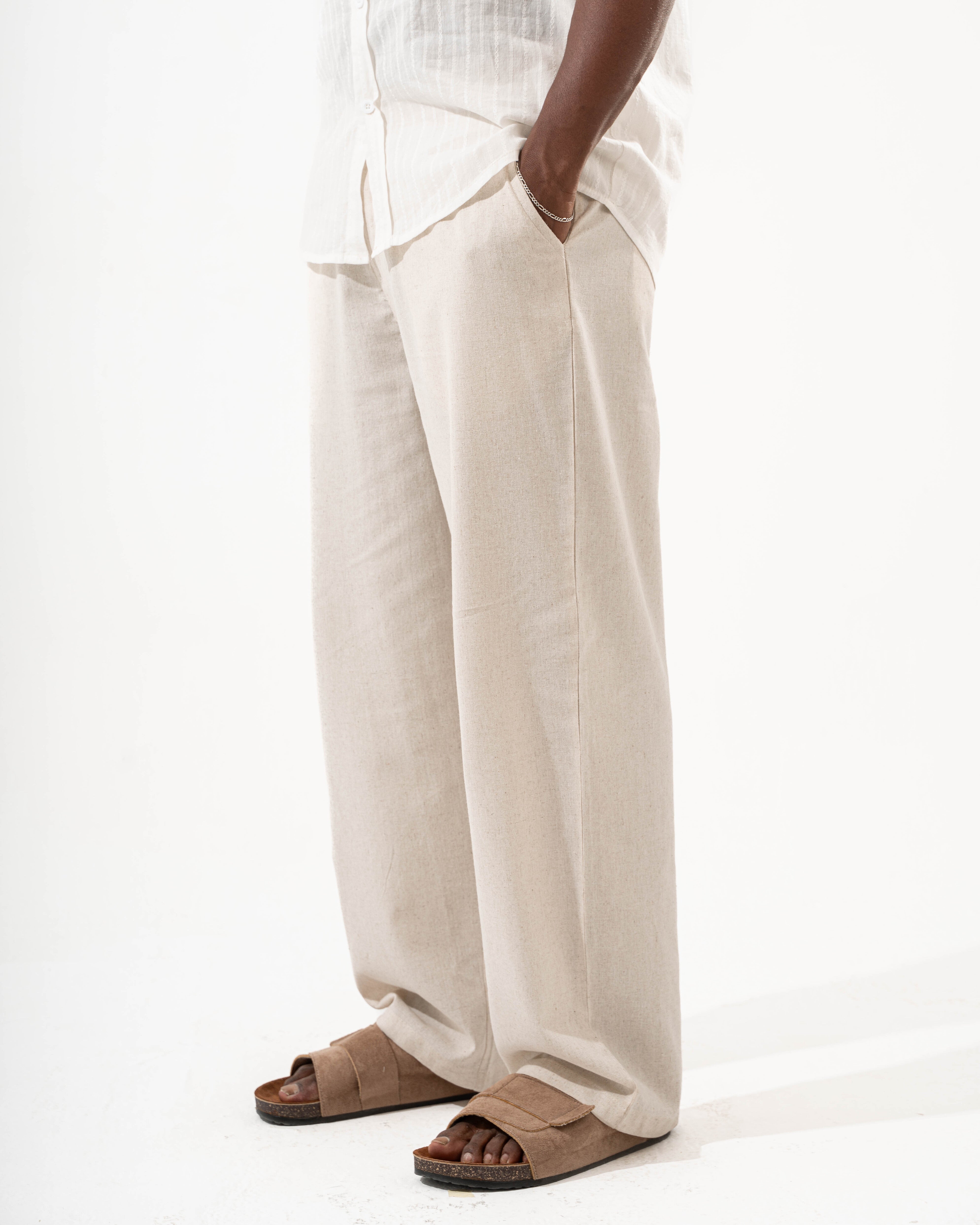 Beige Linen Pants