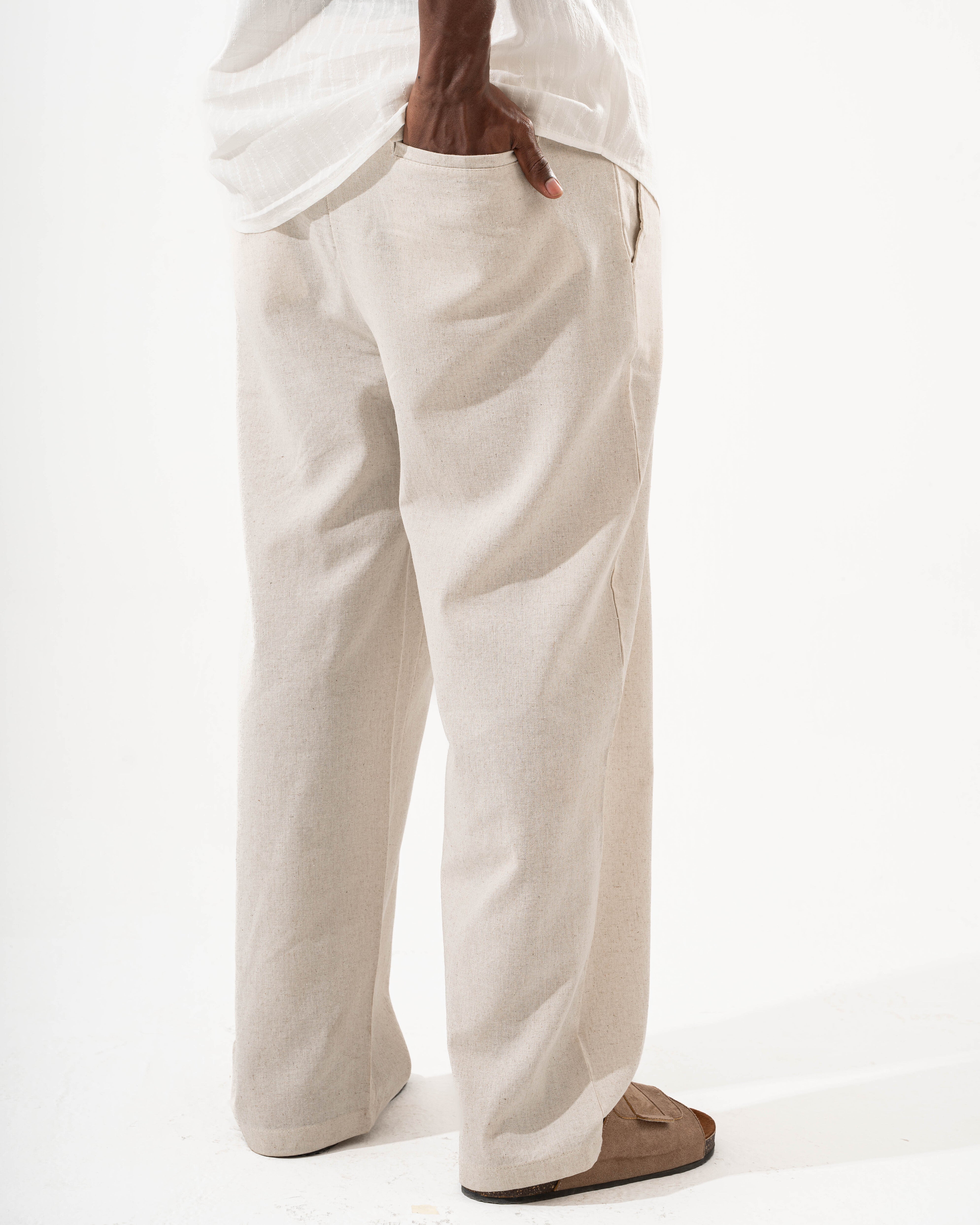 Beige Linen Pants