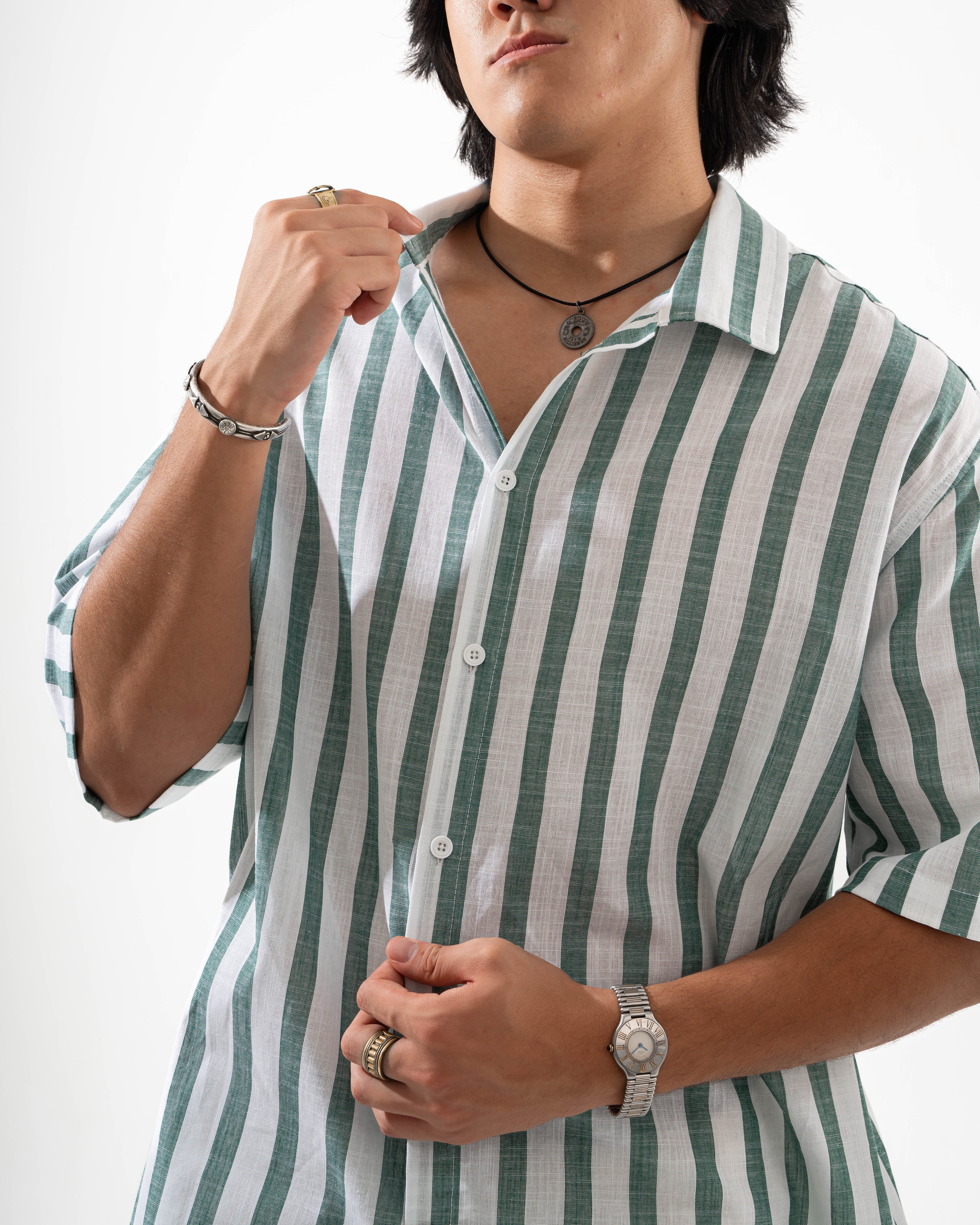 Green Stripped Shirt