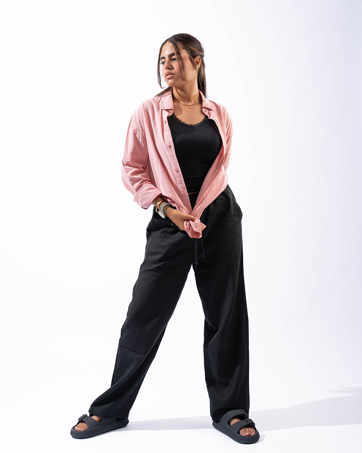 Unisex Black linen Pants