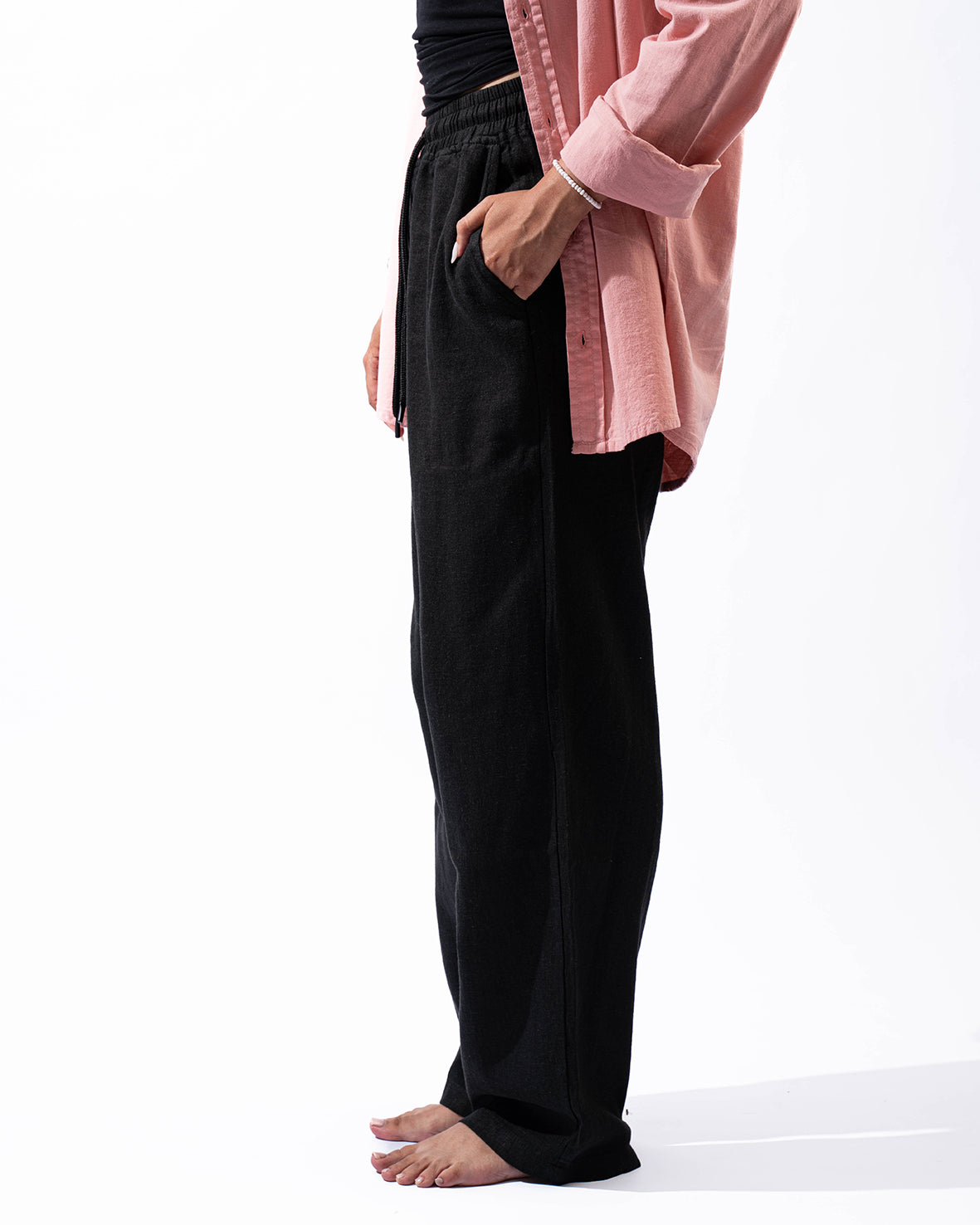 Unisex Black linen Pants