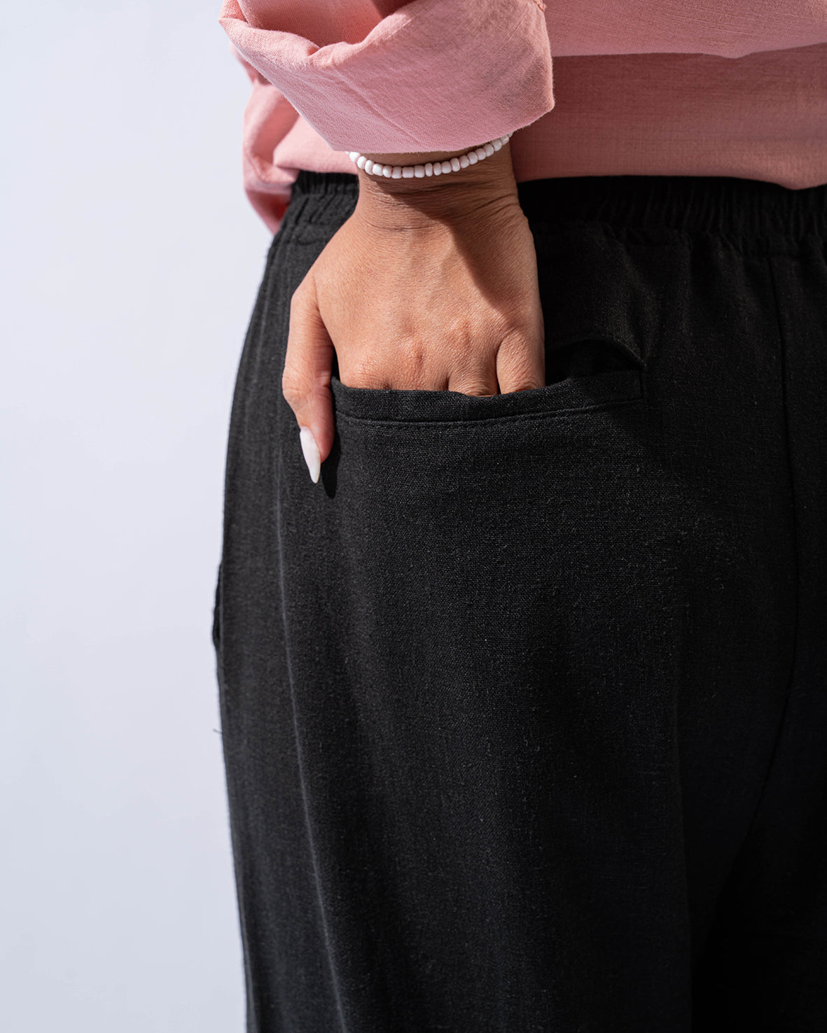 Unisex Black linen Pants