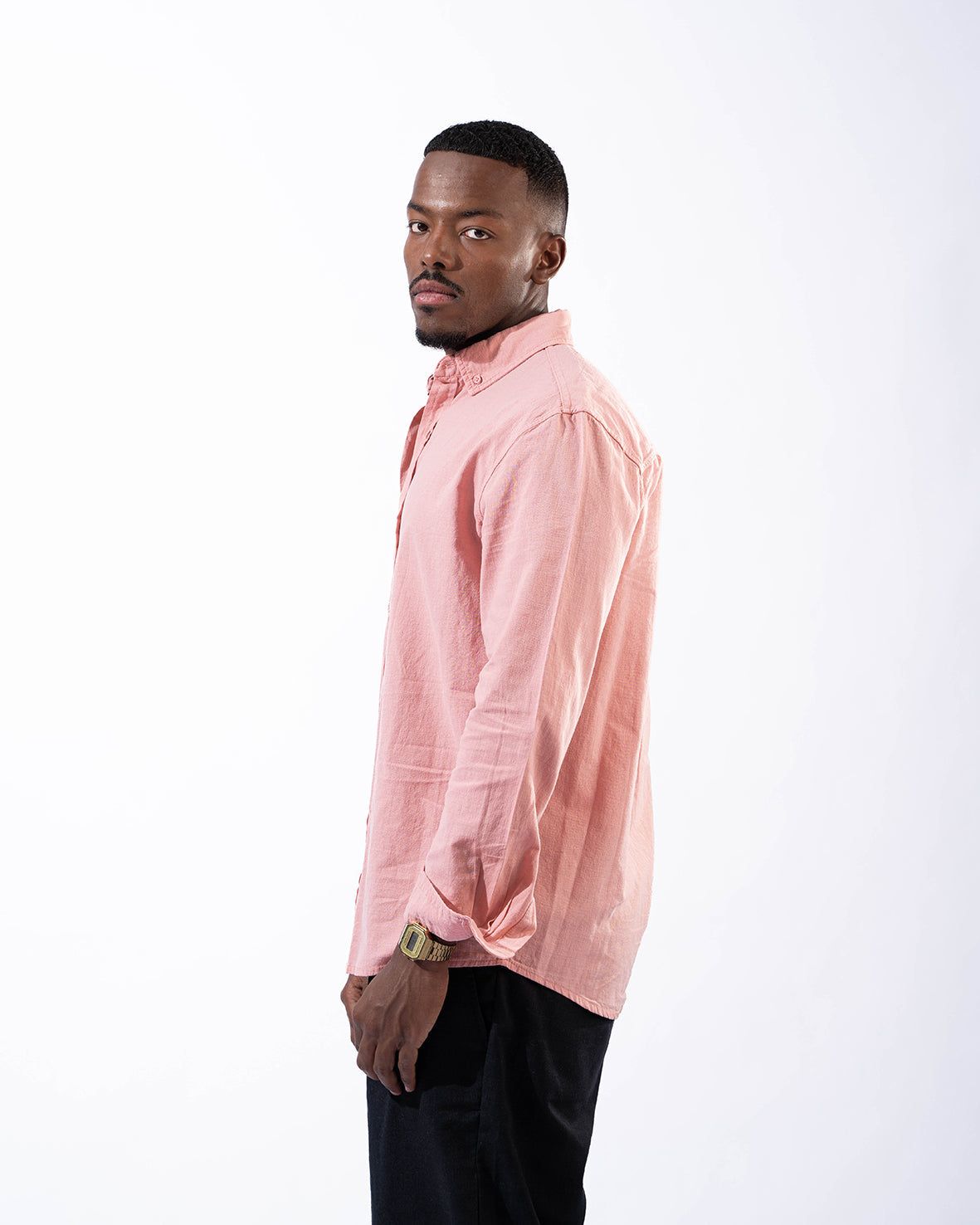 Unisex Pink Linen Shirt