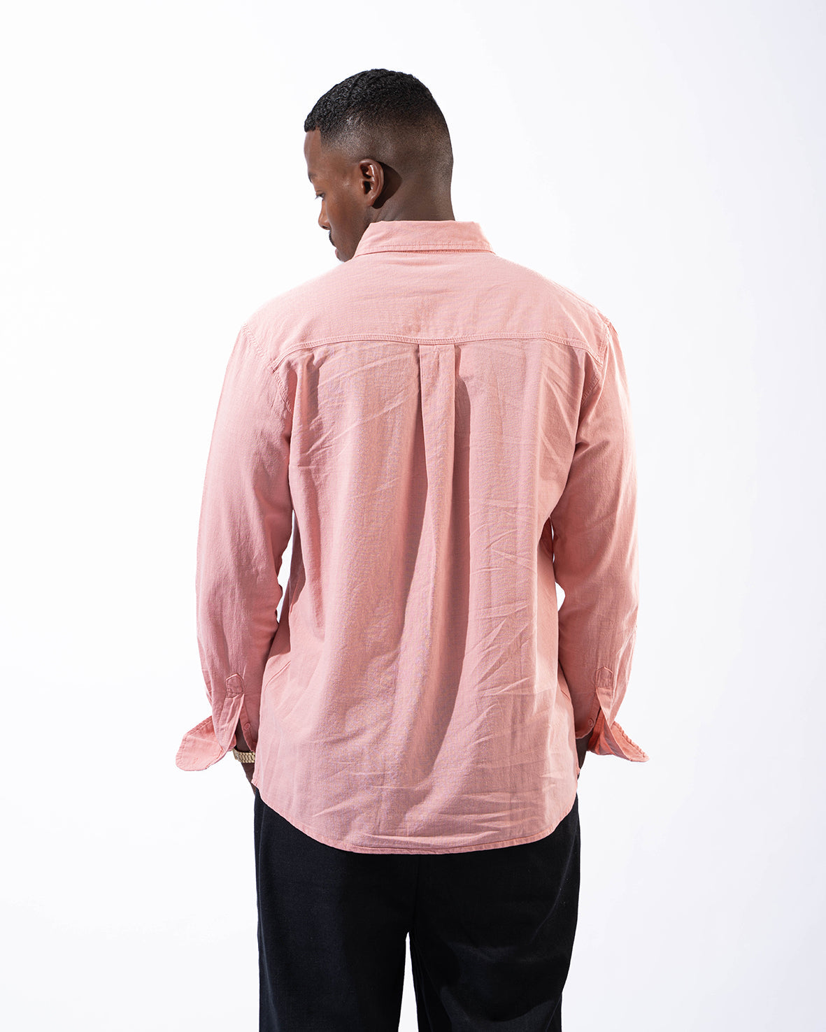 Unisex Pink Linen Shirt