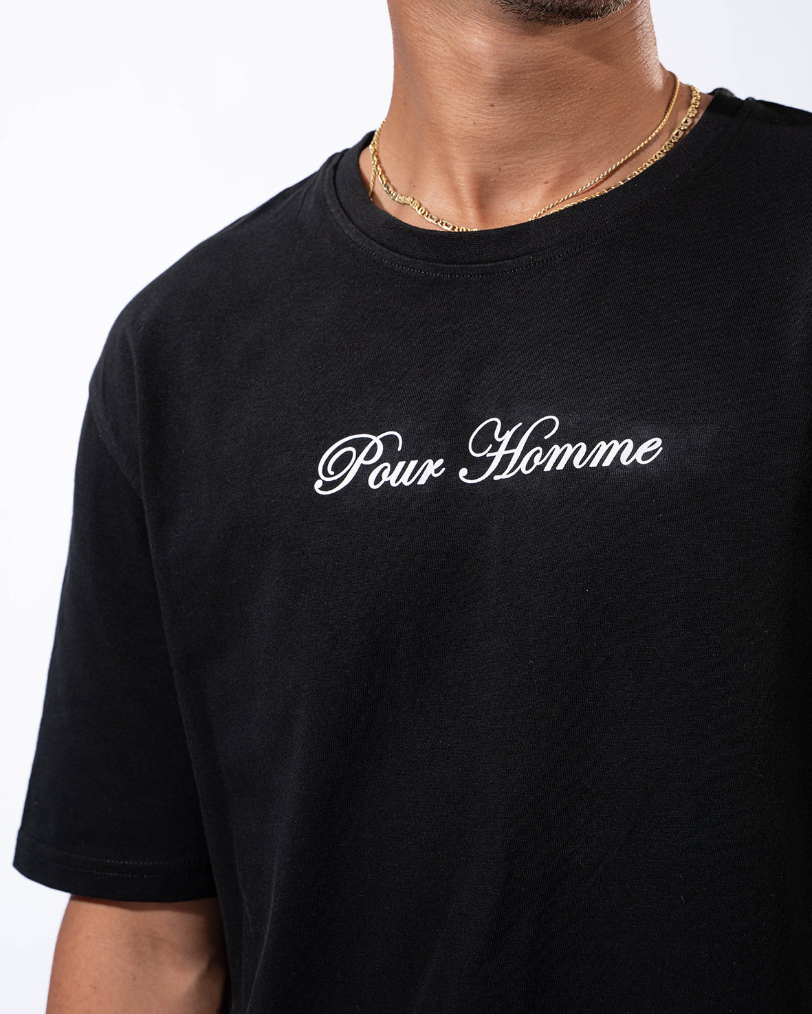 Black T-Shirt Over Size With White Print