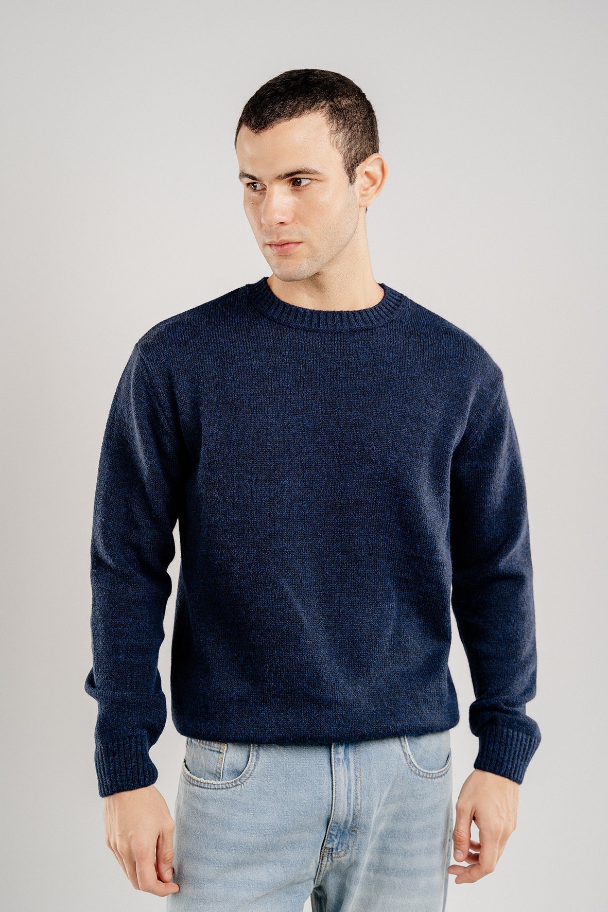 NAVY CREW NECK SWEATER