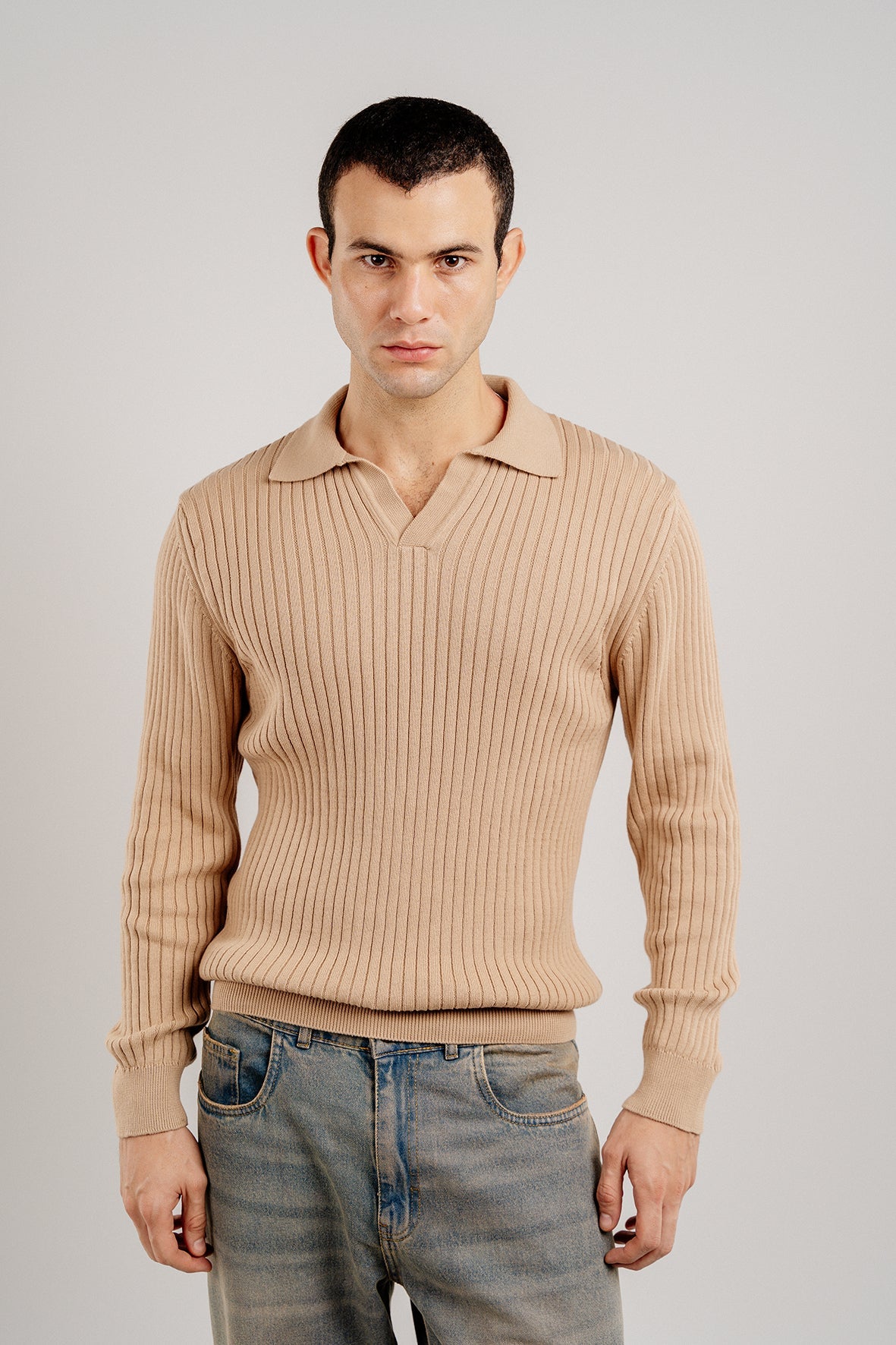 Ribbed Sweater BEIGE