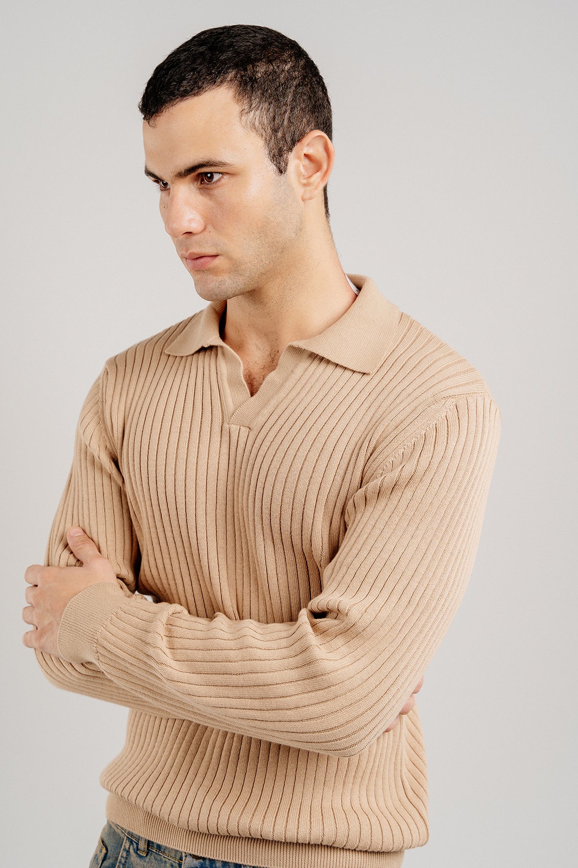 Ribbed Sweater BEIGE