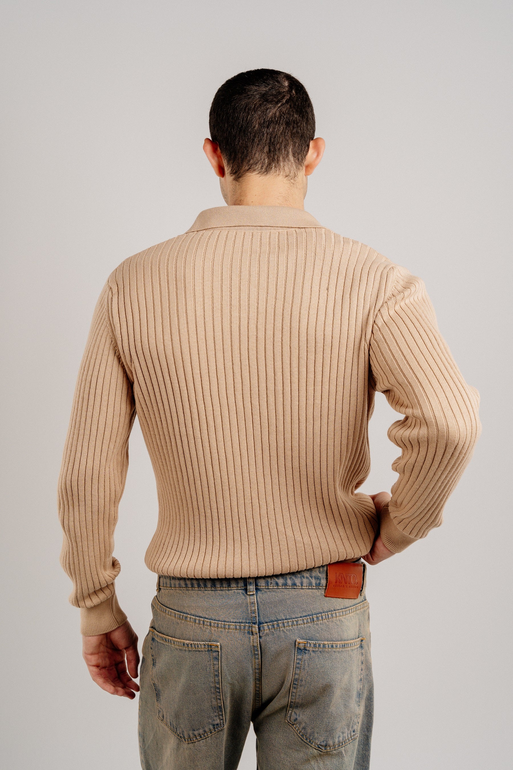 STRAIGHT FIT BEIGE DENIM JEANS