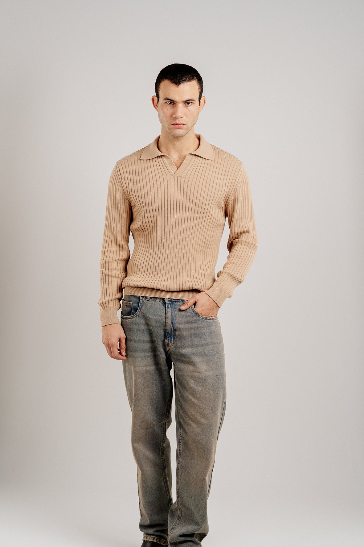 Ribbed Sweater BEIGE